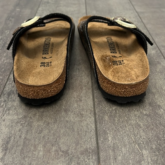 NWOT Birkenstock Arizona Slide Sandal in Brown Snake Skin Print, size 38 (7-7.5) - Picture 4 of 12